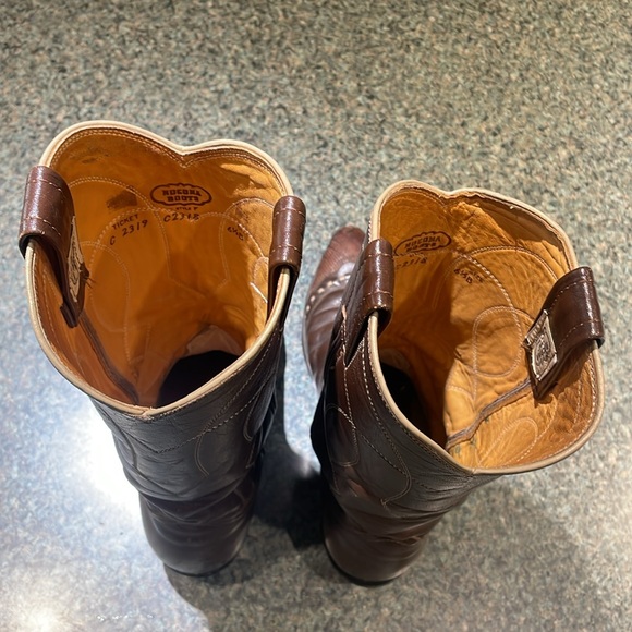Nocona Boots Justin Western cowgirl leather brown pull on Boot size 6 1/2 - Picture 7 of 13